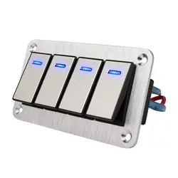Metal Waterproof Car LED Rocker Switch Panel With 12V Outlet DCharging Switch Panel For Car