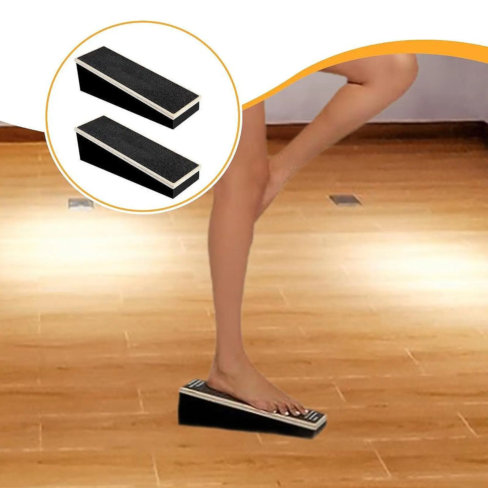 

2 Pieces Wooden Slant Board Core Strength Wood Calf Stretcher Balance Board for Home Gym Fitness Skating Training Planking Yoga