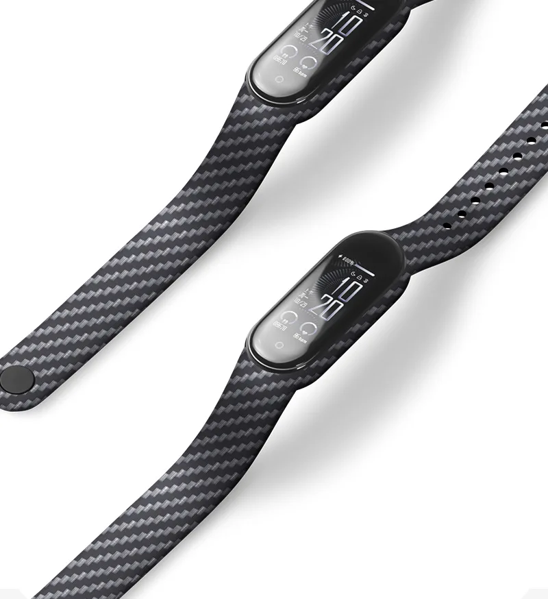 Für Mi Band 7 6 5 4 3 Silikon Carbon Fiber Strap Für Xiaomi Band Gürtel Sport Smart Armband Ring raplacement Mi7 Blumenarmband-weinlese