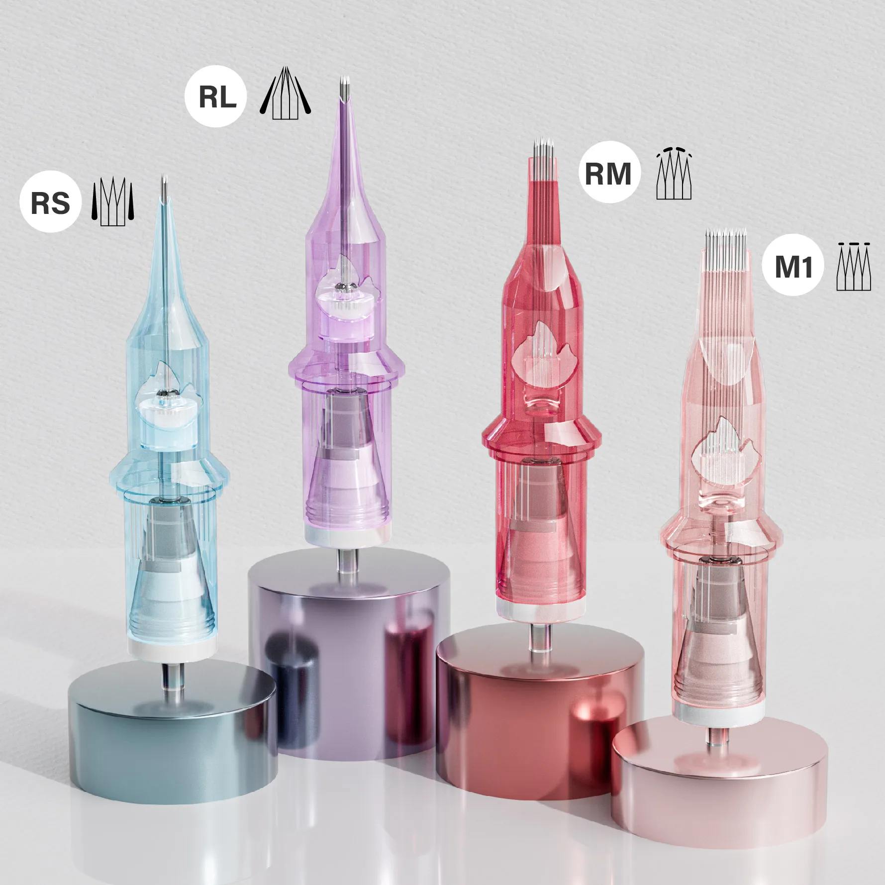 

50Pcs Tattoo Cartridge Needles Mixed Size Assorted Round Liner Shader Curved/Round Mag #12 Bugpin Standard RL RM RS M1 MixNeedle
