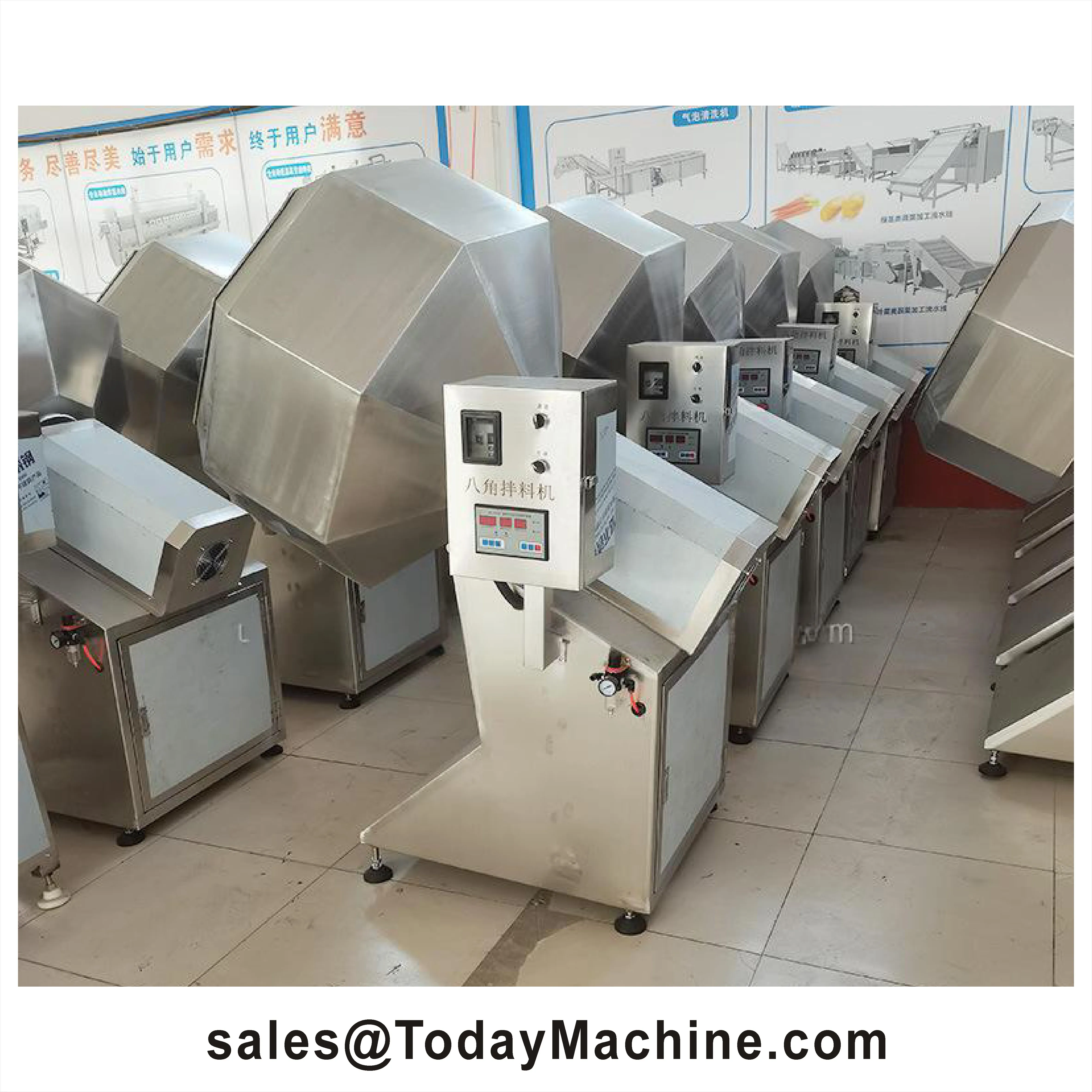 High-quality Commercial Octagonal Small Cornmeal Puff Snack Seasoning Mixer