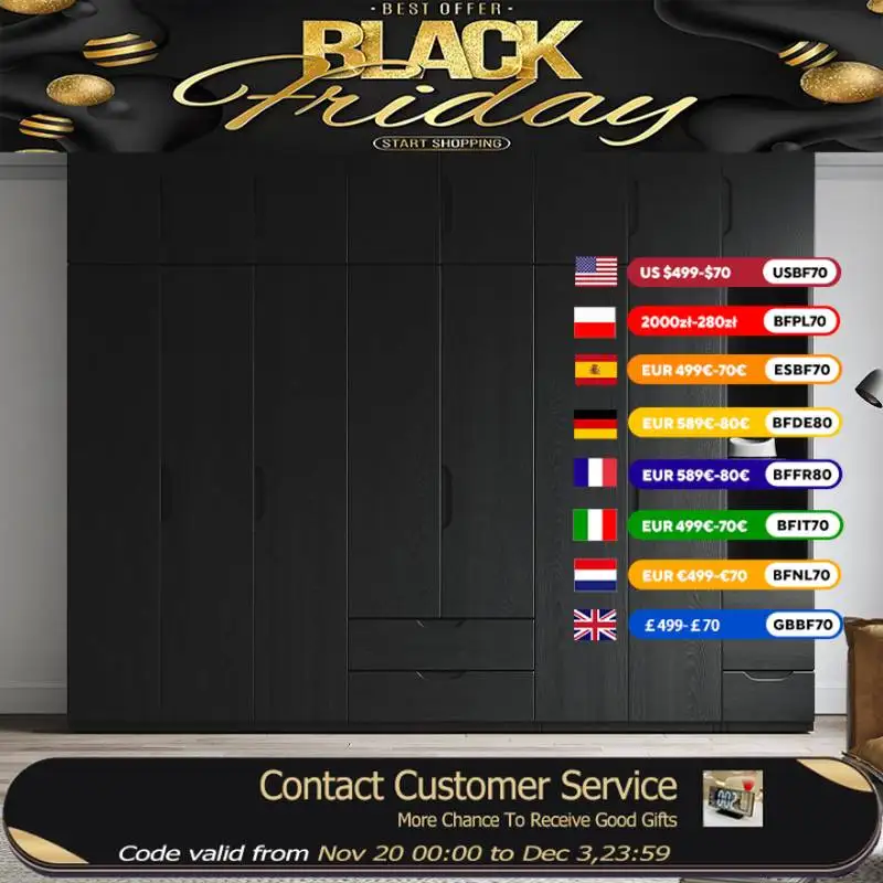 

Черный органайзер, высокие шкафы, деревянные модульные тихие одежды, гардеробная одежда, шкафы для спальни, деревянная мебель Guarda Roupa для дома