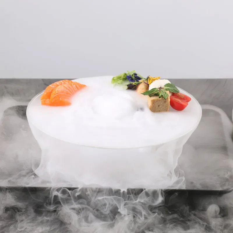 Innovative UFO Dry Ice Glass Tableware, Luxury Hotel Dishes, Salad Bowls, Molecular Food Dishes, Artistic Definition Tableware