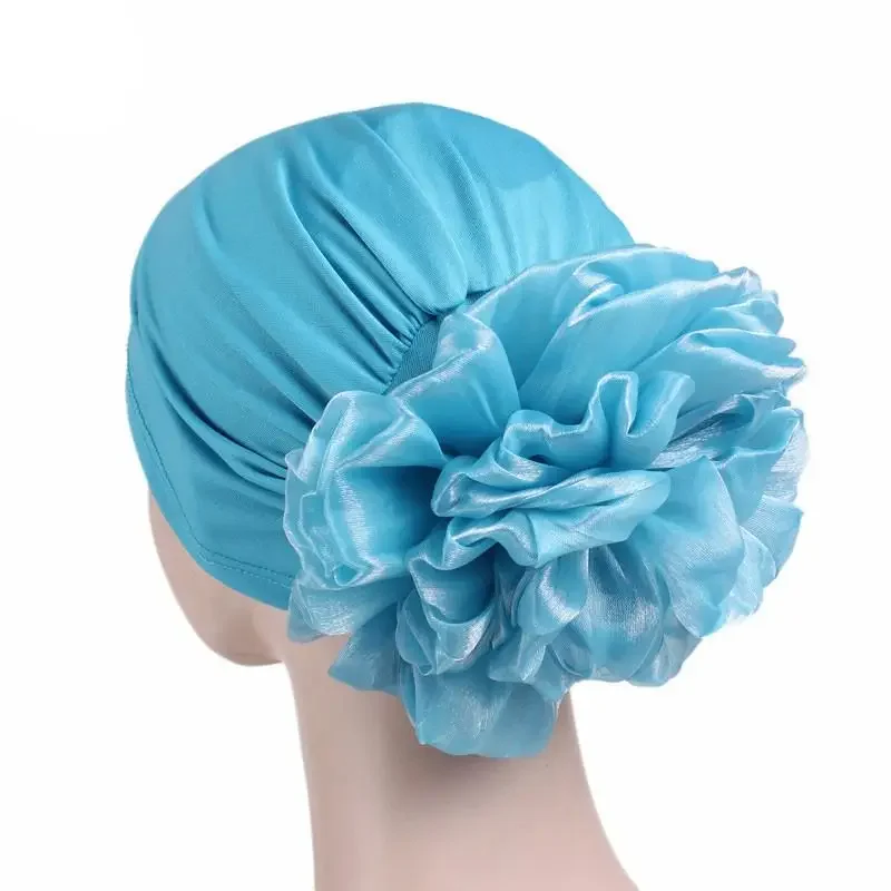 Big Flower Turban Women Muslim Hijab Hat Beanies Bonnet Cancer Chemo Cap Stretch Headscarf Hair Loss Head Wrap Turbante Mujer