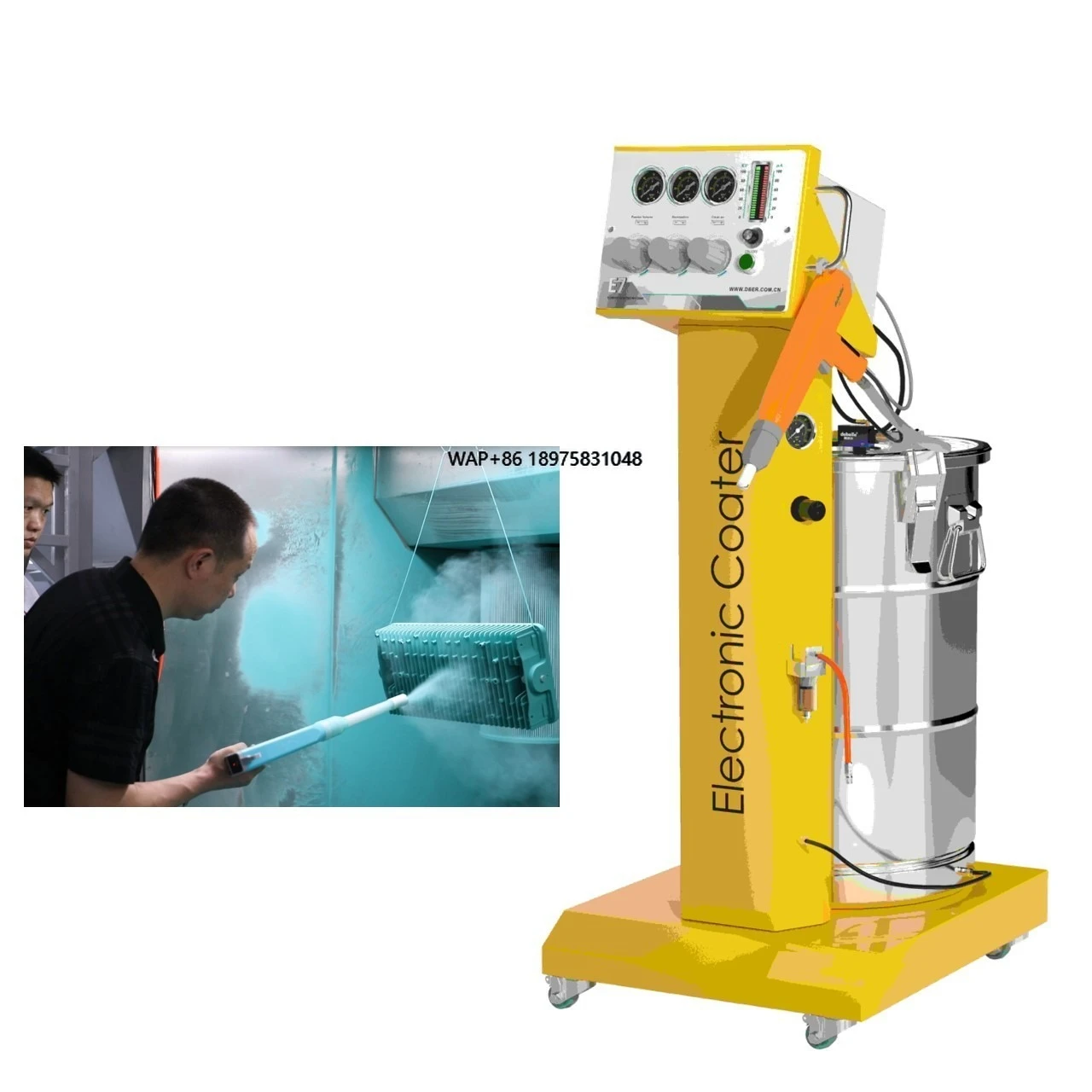 

Bigger Powder Volume Powder Coating and Sandblasting Machine for Outdoor Aluminium Profiles