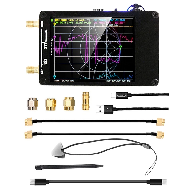 Vector Nanovna-H Vector Network Antenna Analyzer 10Khz-1.5Ghz MF HF VHF UHF With SD Card Slot Spectrum Tester 5V 120MA