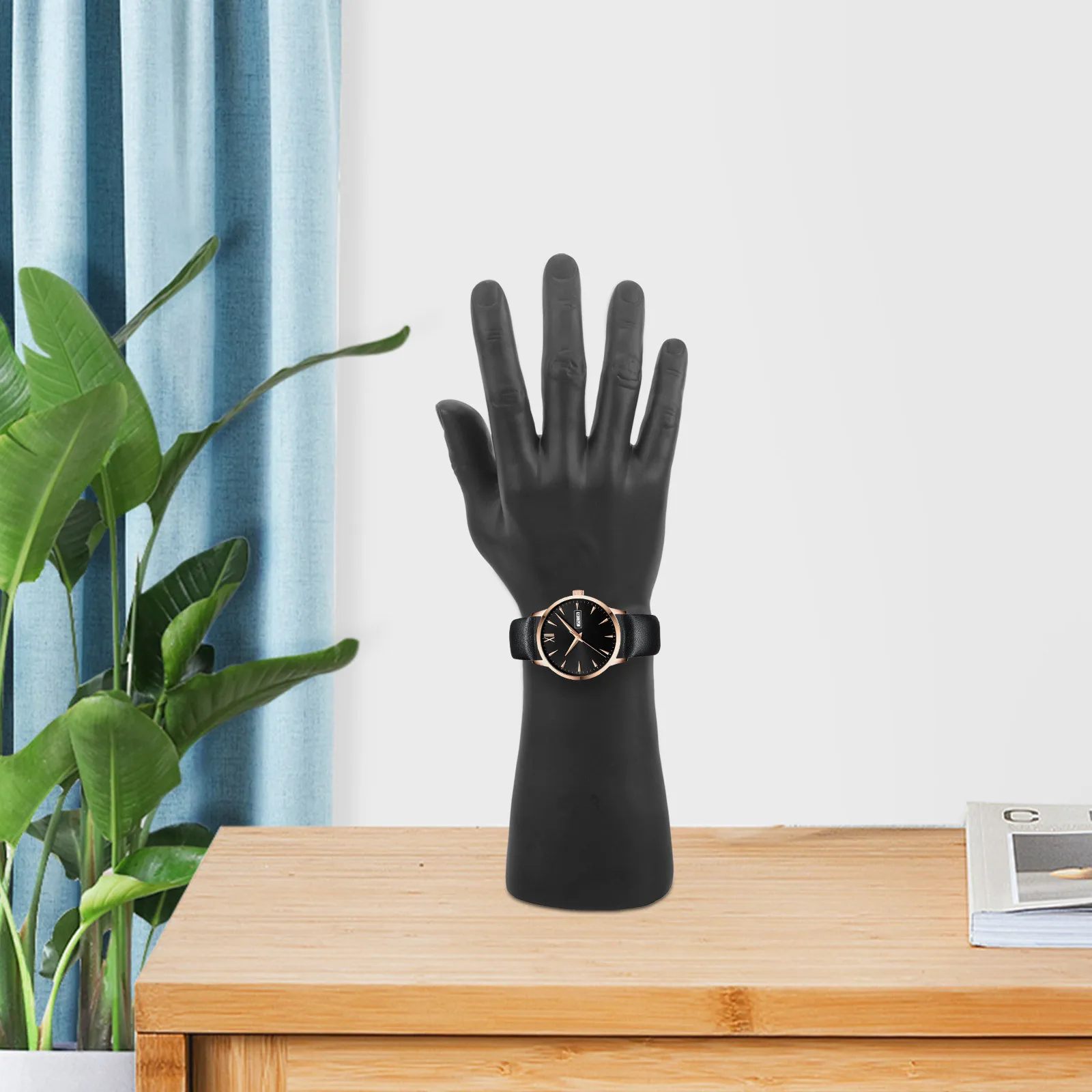 

1pc Male Hand Light Plastic Ring Display Stand For Jewelry Watch Vendors Portable Durable Smooth Bright Color Easy Carry Setup