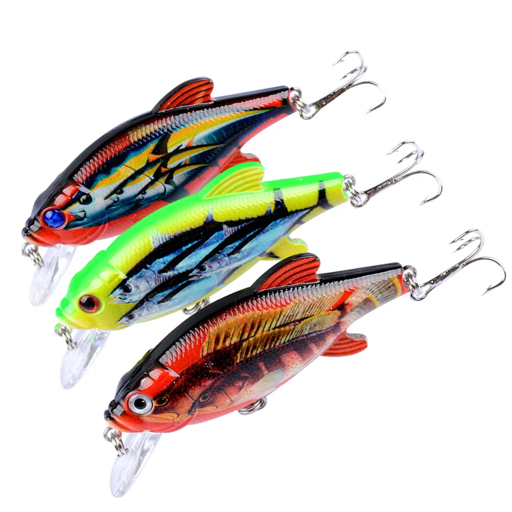 

3 Pcs Bionic Bait Treble Hooks Small Simulation Swim Fishing Lures Artificial Mini Baits Suite