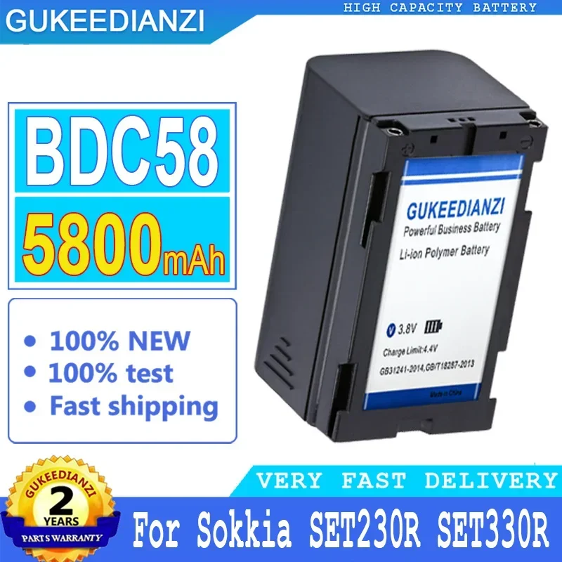 5800mAh GUKEEDIANZI Battery BDC58 BDC70 5800mAh For Sokkia SET330R3 SET230R SET530R SET630R SET230R3 SET330R Bateria