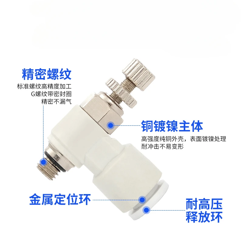 Cylinder miniature speed control switch SL4-M3/6-M5 adjustable connector