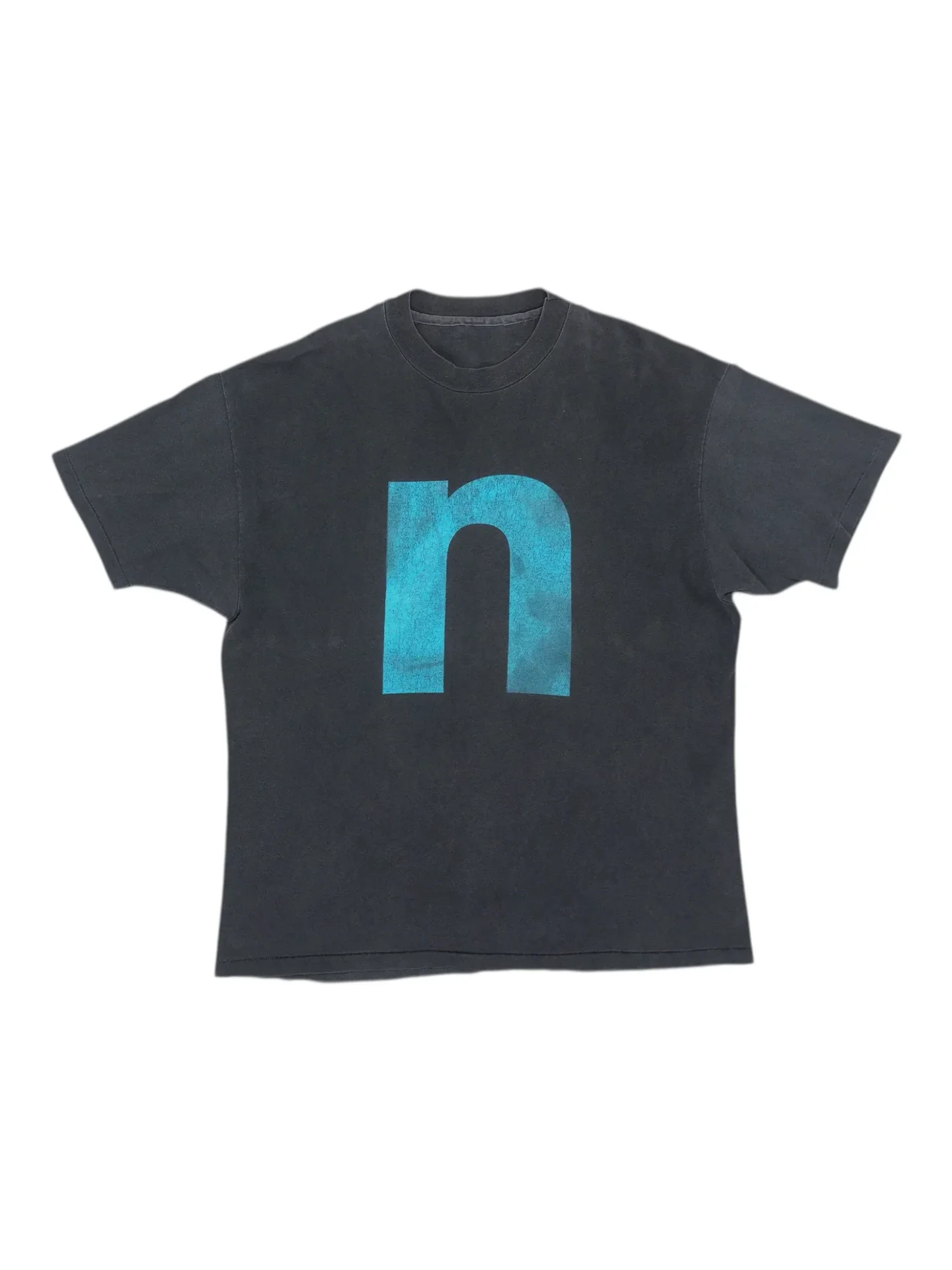 Camiseta de Algodão Nine Inch Nails Punk Ro American Retro Distressed Loose ex ort Sve T-irt Moda Juvenil Verão