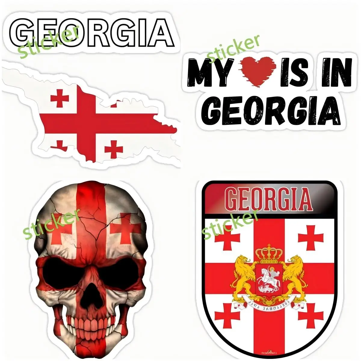 Georgia Sticker Car Accessories Motorcycle Vinyl Wrap Waterproof Body Automotive Accessories Cup Thermal Supplies Robot