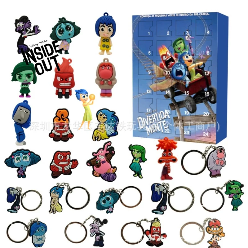 

Disney Inside Out 2 Christmas Advent Calendar Anime Figure Pendant 24 Day Countdown Calendar for Children's Toys Christmas Gifts