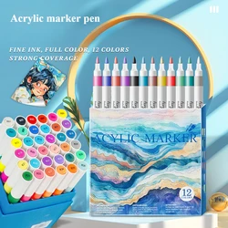 12-80 Colors Art Markers Soft Tip Acrylic Markers 1-5mm For Painting DIY Egg Stone Wood Glass for Student Art School Supplies