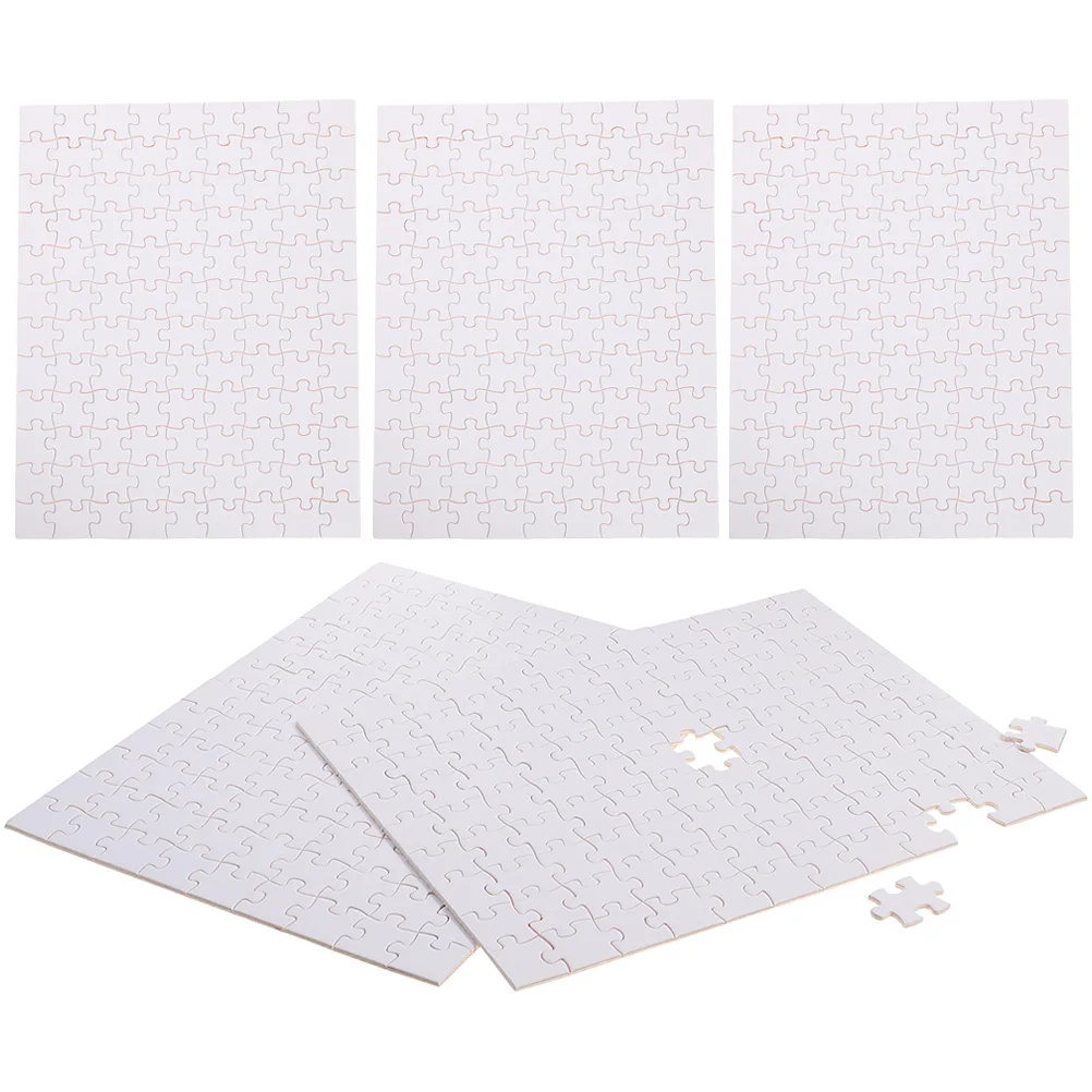 

5 Sheets Heat Transfer Puzzle Blank DIY Wooden Sublimation Craft Kit for Custom Photo Gift Kids Adults Entertainment