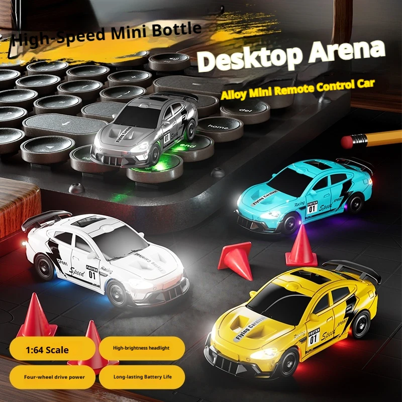 Mini Top 1/64 Desktop RC 4WD Remote Control Drift Car Lighting Toy Full Scale APP Operation Boy Model Birthday Gift