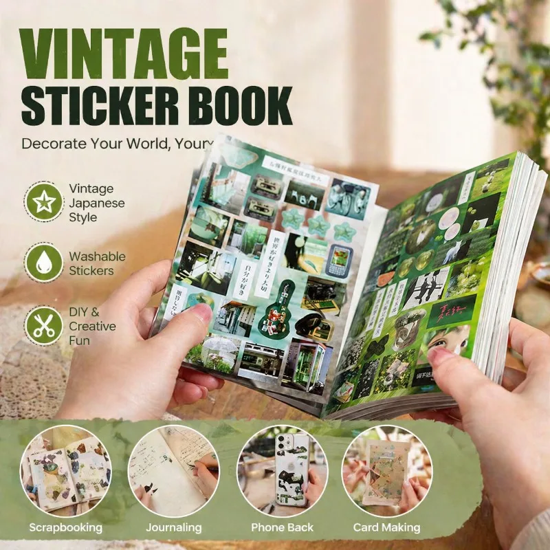 

Die Cut Sticker Book Liuxu Weimeng Collection Classic Japanese Vintage Aesthetic Design Versatile DIY Material for Journal