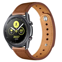 Leather Strap For samsung Galaxy watch 4/5 44mm 40mm/5 pro/Gear S3 frontier 22mm 20mm bracelet Huawei watch gt 2 3 pro 46mm band