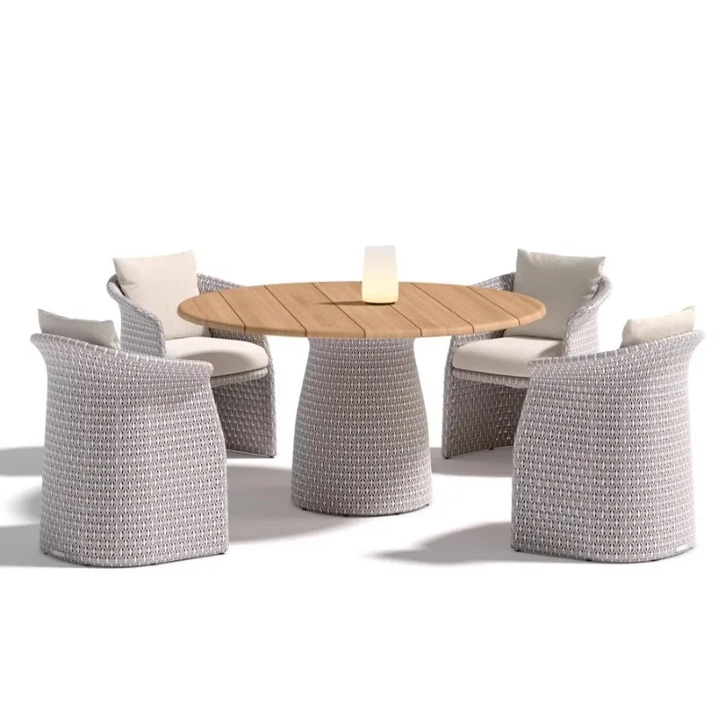 Open-air balcony waterproof teak dining table sun room leisure furniture