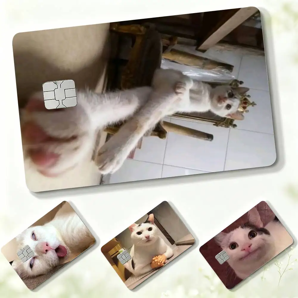 Quirky Cat M-Meme  Credit Card HD Stickers Game Card Decal Small Chip Waterproof Sticker Gift