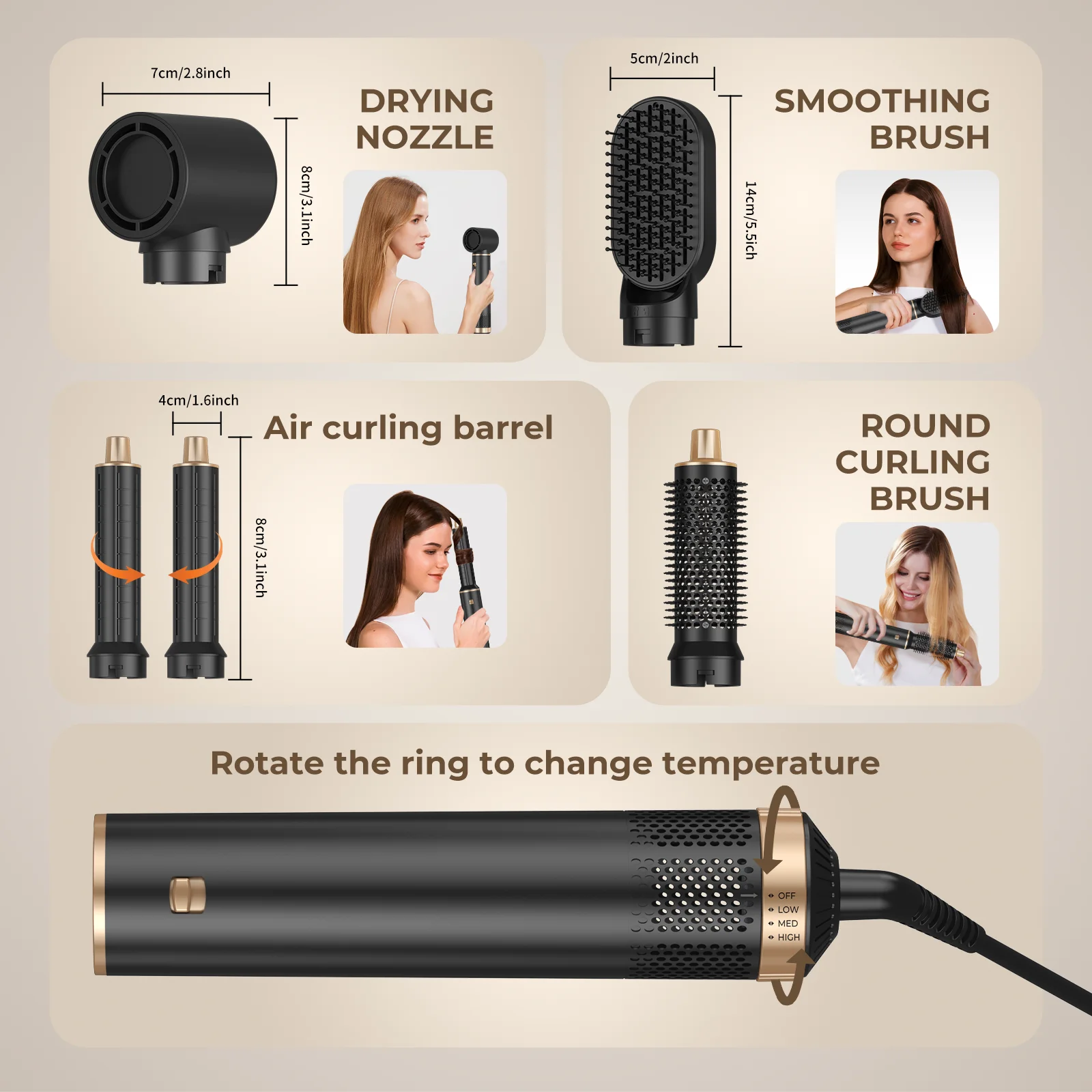 Hot Air Brush High Power Hair Dryer Straightener Volumizer for Salon-Quality ResultsEasy to Use Time-Saving