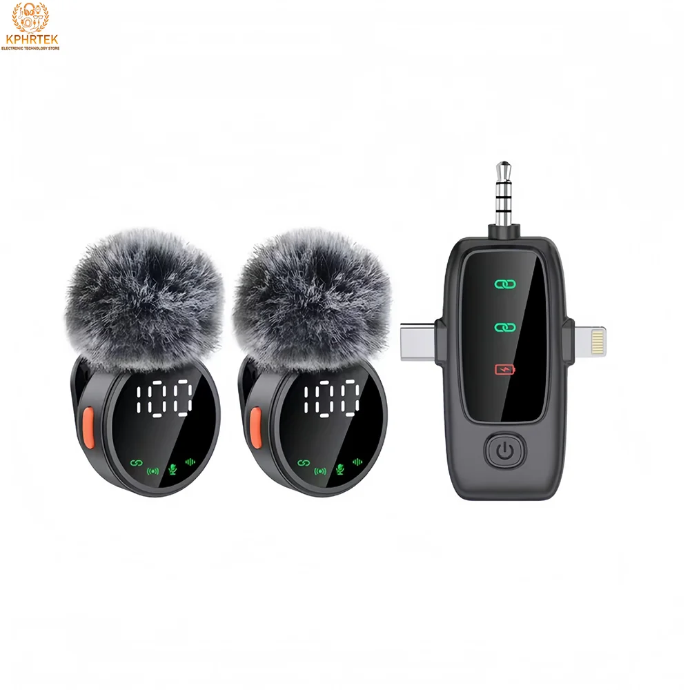10 PCs A83 Mini Wireless Clip-on Microphone with Magnetic Charging, 360° Omnidirectional Noise Cancelling Mic for Live Broadcast