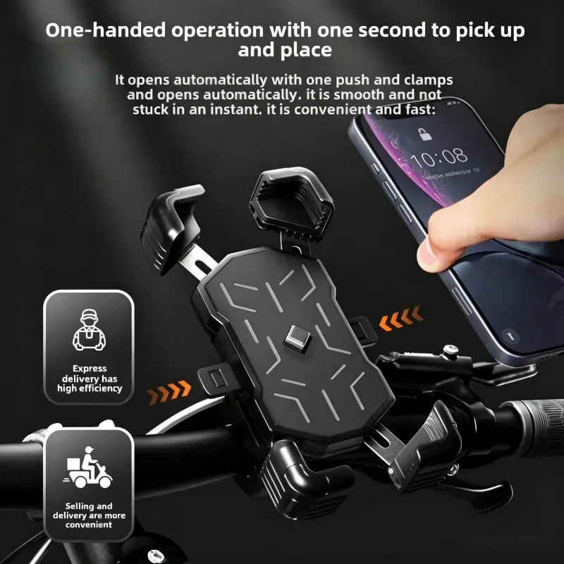 

Universal Bike Phone Mount for Electric Motorcycle Scooter Bicycle Handlebar Anti-Slip Base Quick Install Navigation Holder