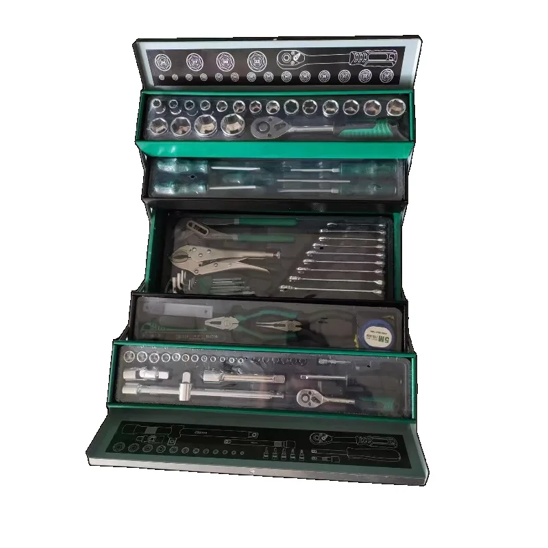 85-Piece Hardware Tool Set with Hard Storage Case Home Auto Repair Kit Ratchet Wrench Clamp Included