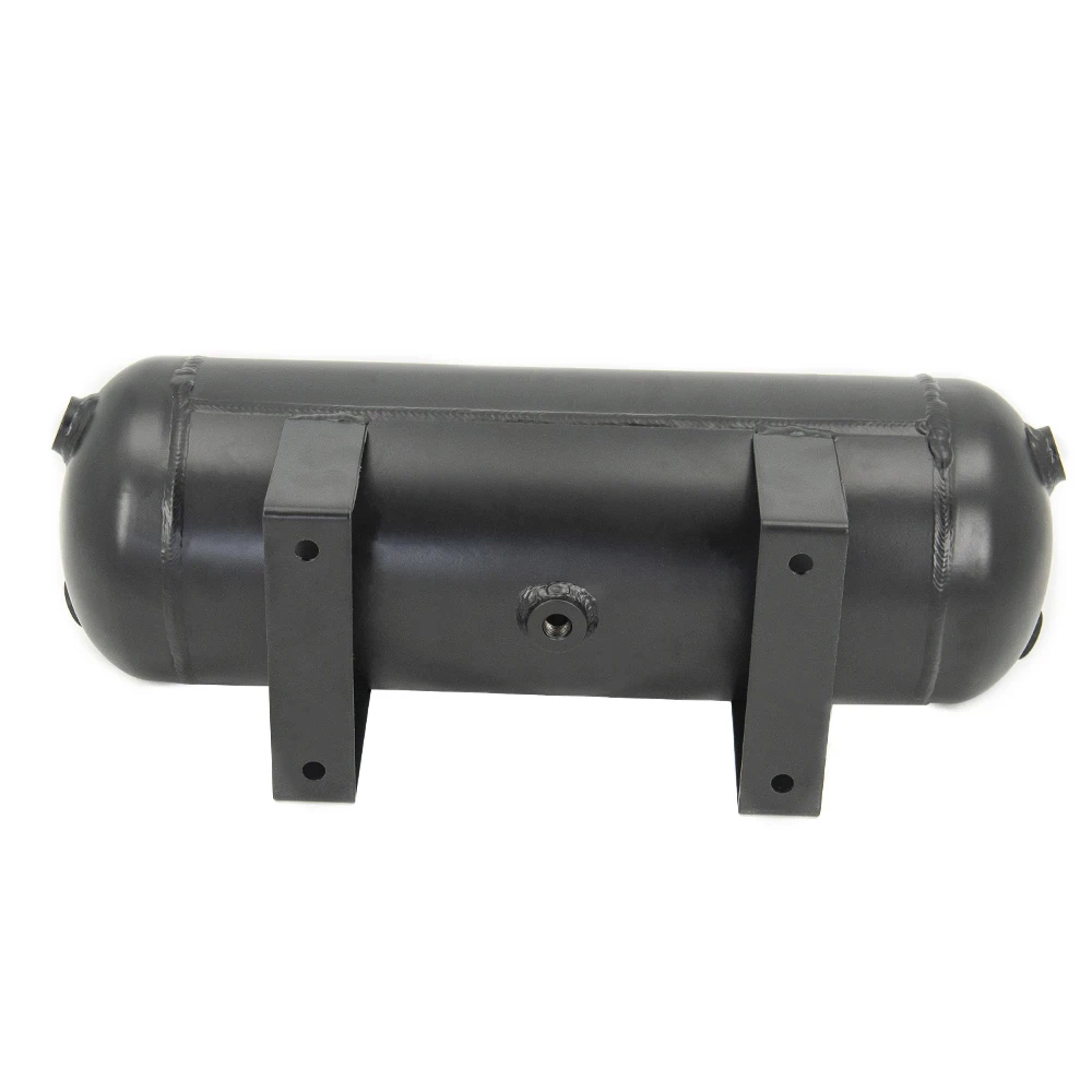 Universal 3/4/5 Gallon Black Aluminum Air Tank with 1/4 NPT Holes Pneumatic Air Suspension Tank Air Horn Tank Car Accessories