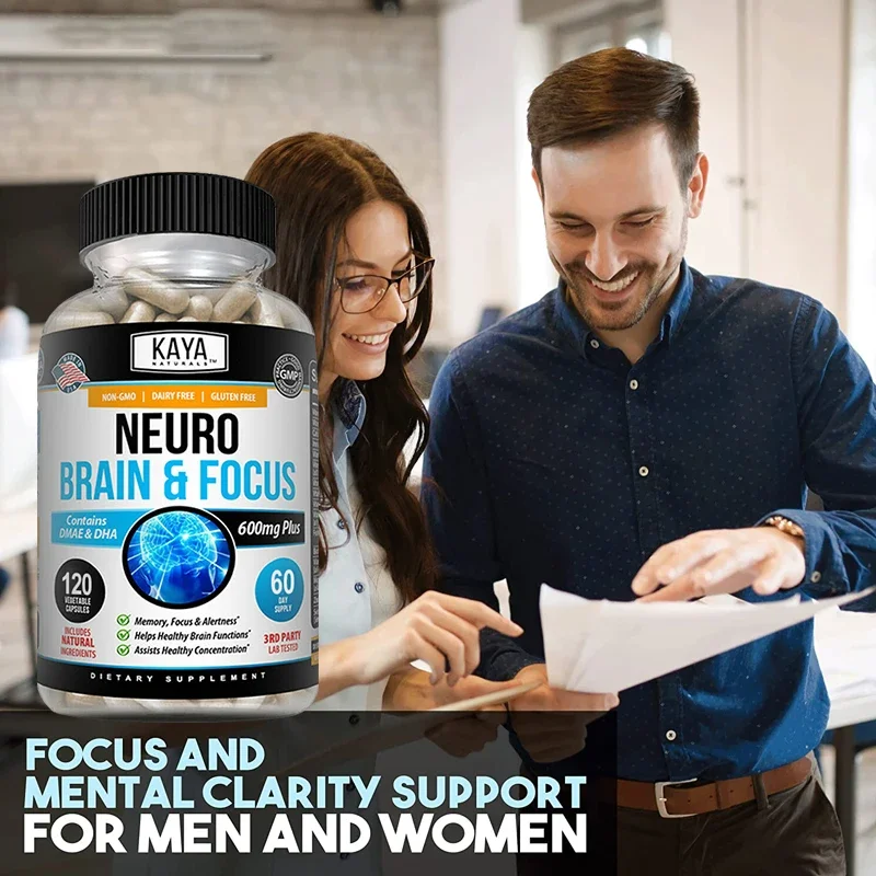 NeuroBrain for Memory and Concentration - Nootropics Brain Support Supplement - Focus and Learning Accuracy - Cognitive Function