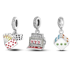 Poker Colour Pendant Silver Plated For Charms Silver Plated Original Bracelet for Jewelry Making