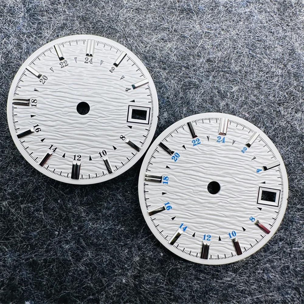 28.5mm Water Rippled Surface Watch Dial DIY Diving Watch Modification Accessories for NH34 NH35 Movement