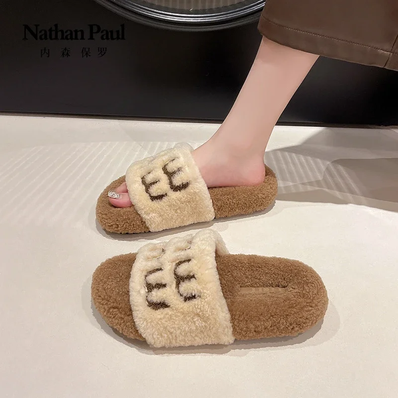 2024 new slippers women cotton mop open-toed shoes women\'s slippers trendy fashion warm winter lazy slippers