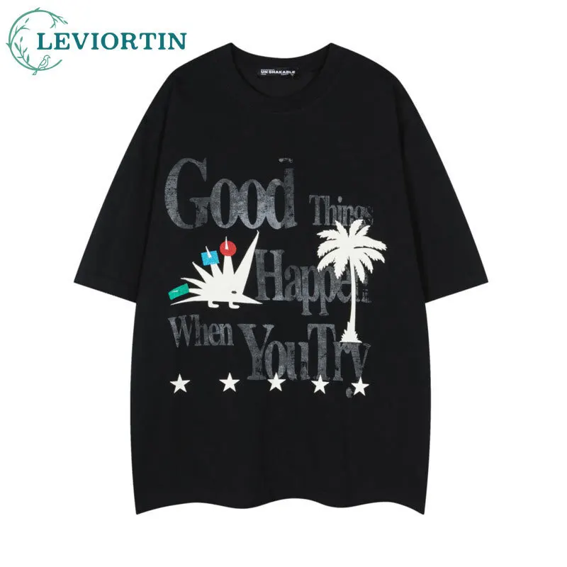 Men's and women's summer loose casual couple top American retro creative hedgehog patch embroidered short sleeved T-shirt