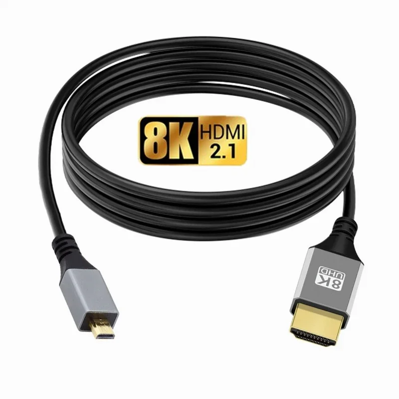 10m 5m 3m 1m 0.3m Micro HDMI To HDTV HDMI-Compatible 4K 8K Cable Cord For GoPro Raspberry Pi 4 Retroid Sony Camera Pc TV Video