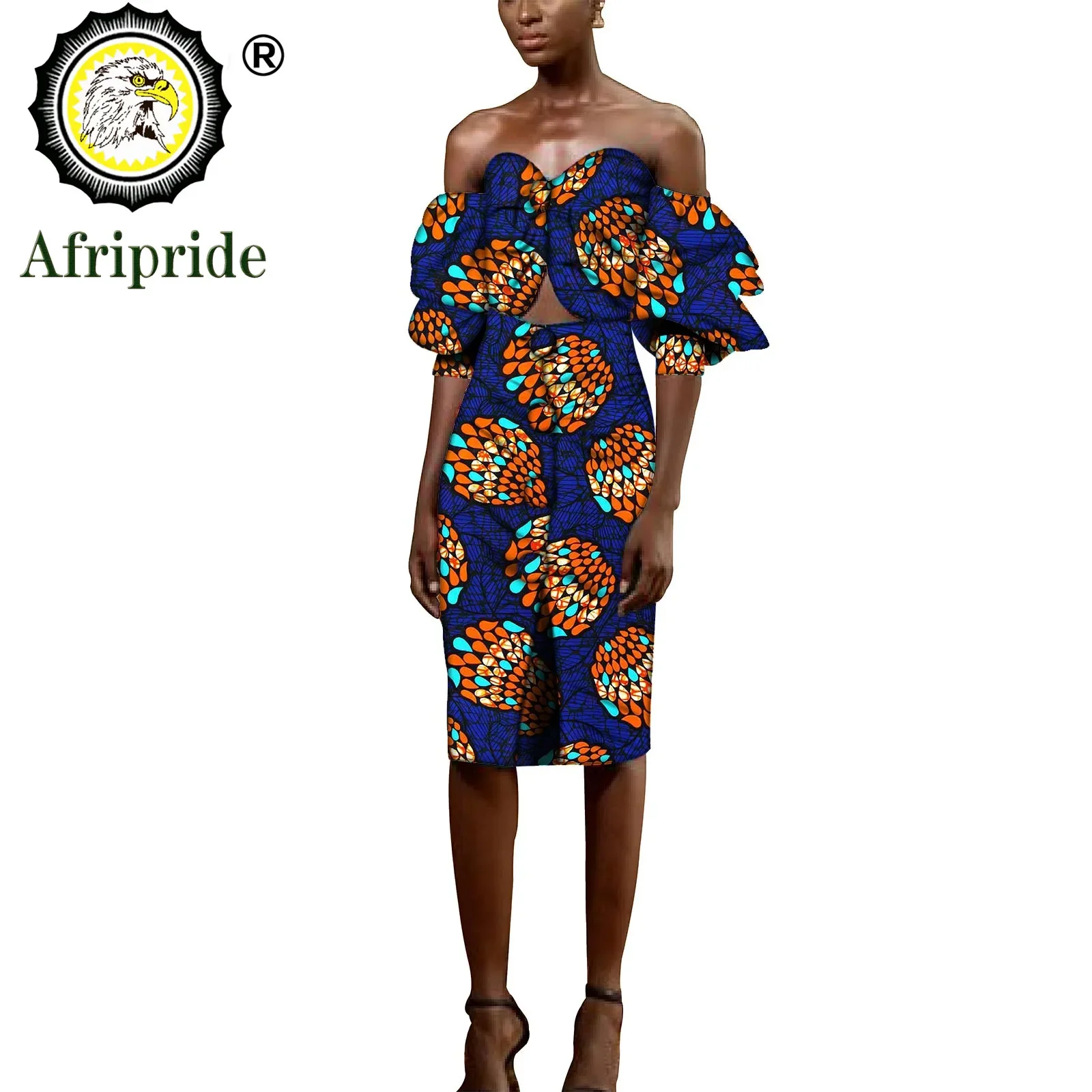 African Clothes for Women Crop Top and Print Skirts 2 Piece Set Sexy Fashion Outfits Off Shoulder Casual Plus Size Wear S2026019