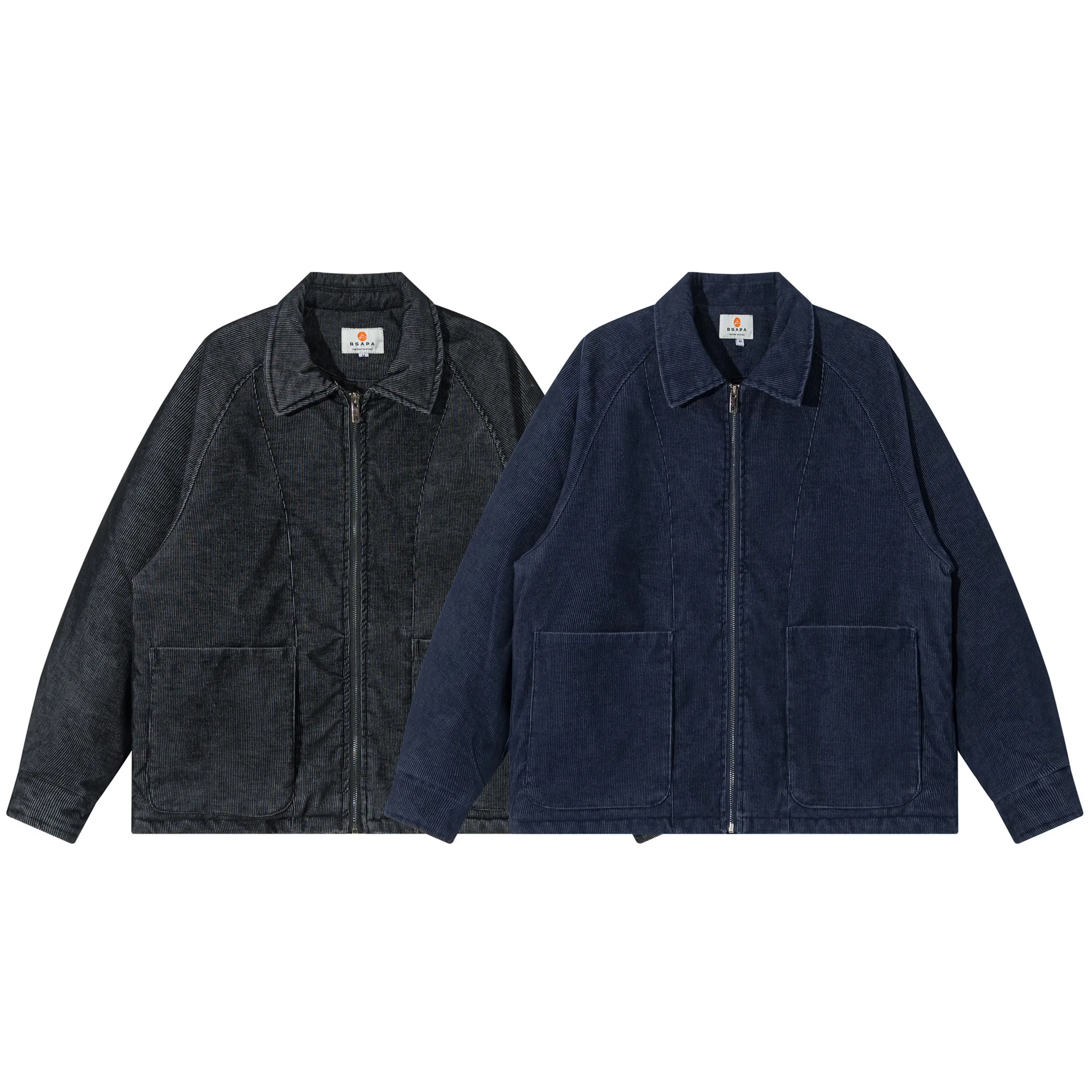 

Retro Japanese Sle Winter Workwear Cotton Jaet Men's Loose Waed Outdated Corduroy Faionable Urban Long Coat