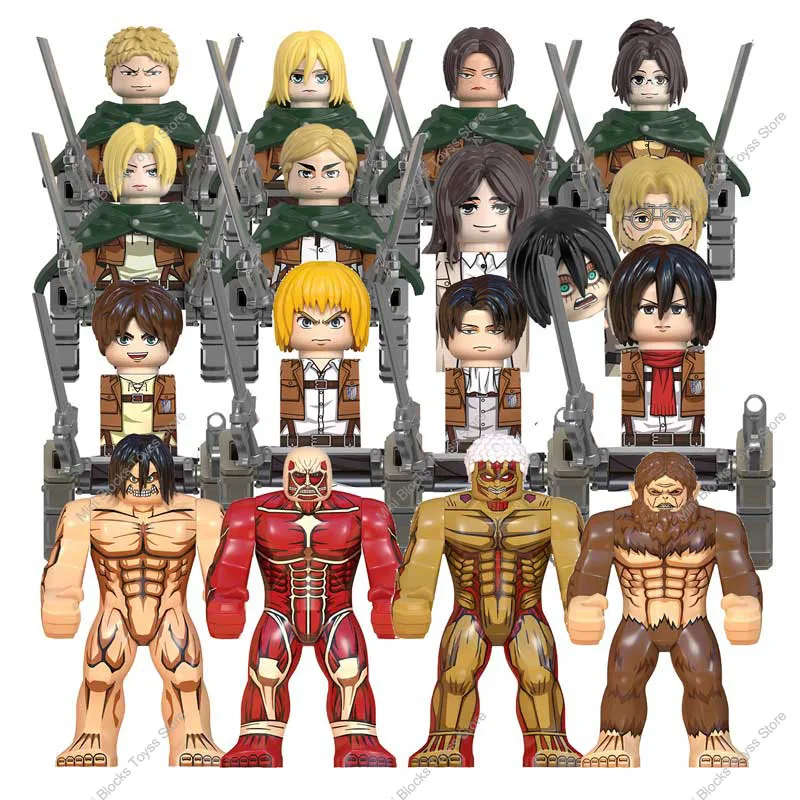 WM6148 WM6165 Anime Kyojin Bricks Mini Action Toy Figura Building Blocks Erem Jaeger Armin Levi Mikasa Dolls WM6166