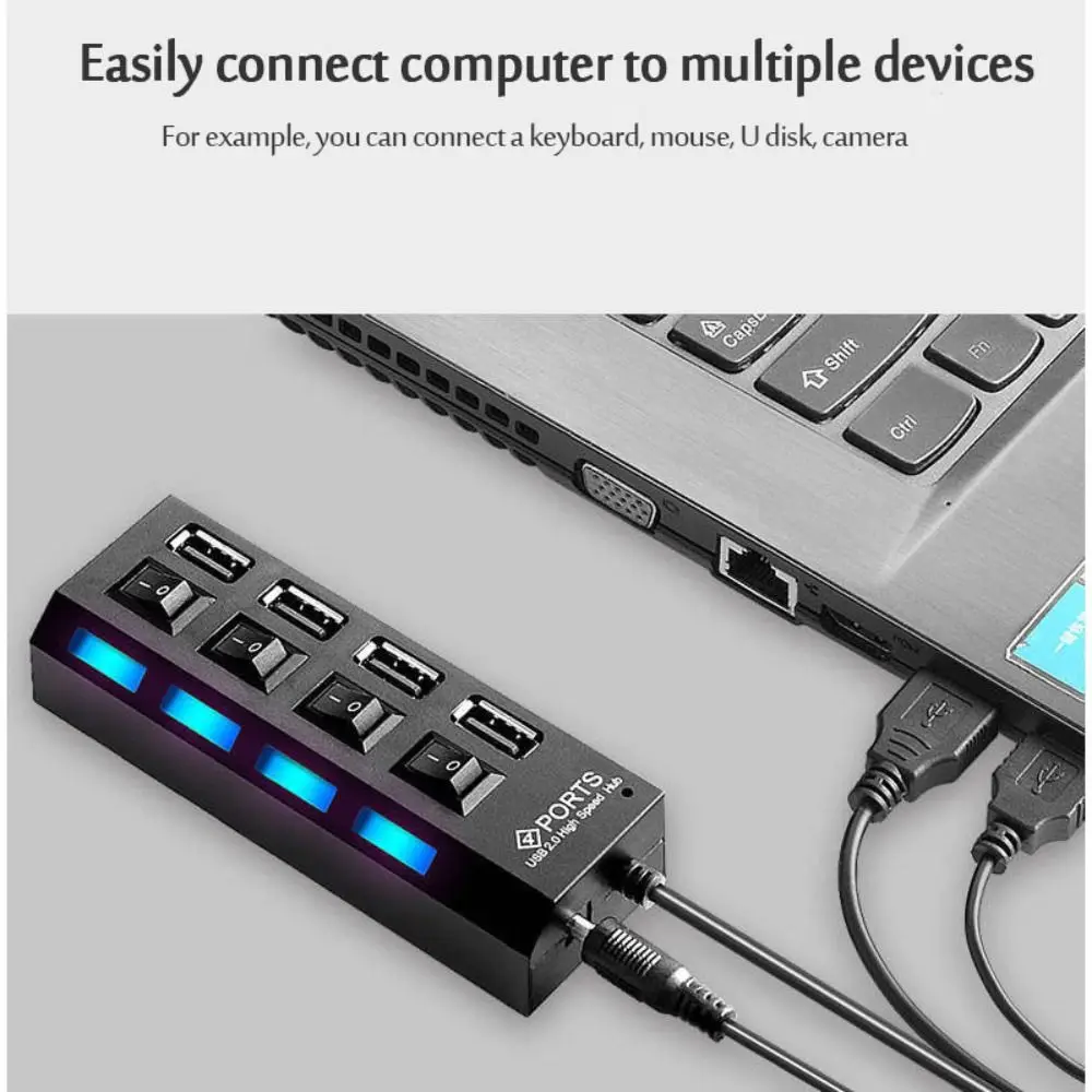 

Со светодиодной лампой, разветвитель нескольких USB, концентратор-расширитель с несколькими удлинителями, адаптер USB-концентратора 2.0