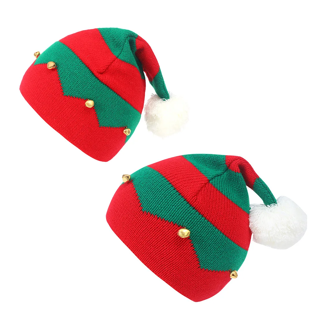 Parent-child Hat Knitted Elf Santa Hat for Halloween Christmas and New Year Stage Shows and Holiday Party Decorations