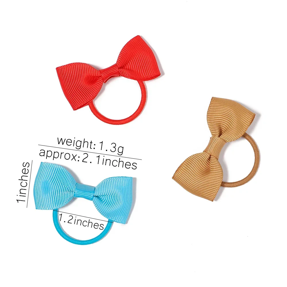 40Pcs 2inch Baby Girls Hair Bows Elastic Ties Grosgrain Ribbon Bow Rubber Band Ponytail Holders Hair Accessories