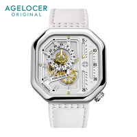 AGELOCER Women's  New Top Brand Square Mechanical Watch Sapphire Street Style Casual Fashion Automatic Watches Ladies Watch