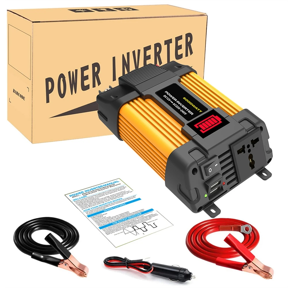 500W Stromwechselrichter 12V auf 220V 50Hz Modifizierte Sinuswelle Universeller Outdoor-Elektronik-Ladekonverter mit 2 USB-Schnellanschlüssen