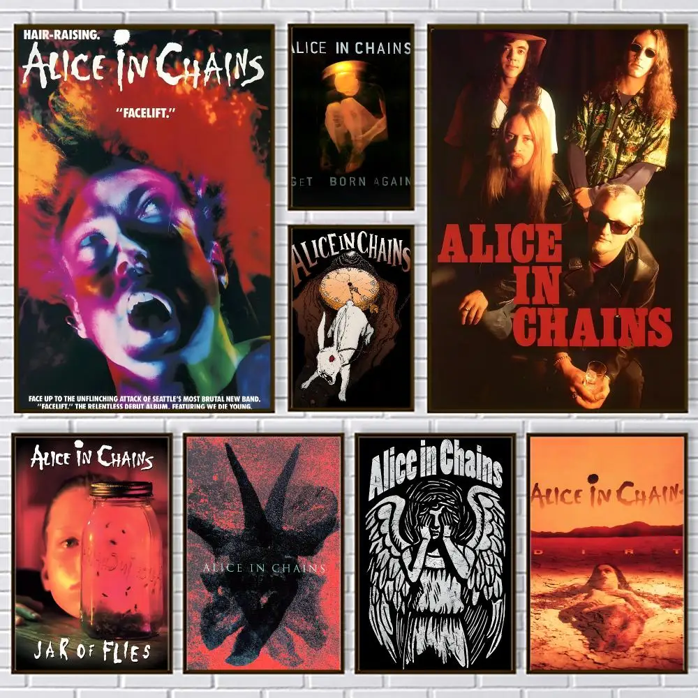 Band A-Alice in Chains Poster PP Paper Decorative Wall Art for Living RoomsBedrooms Bars Cafes Stylish Home Decor Gift
