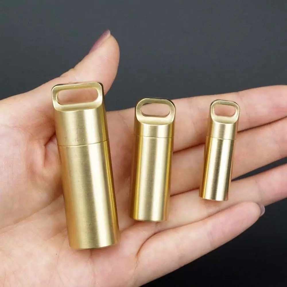 Brass Acorn Medicine Bottle Medicine Tablet Container Medicine Pill Box Capsules Organizer Granule Storage Box Travel Pill Case