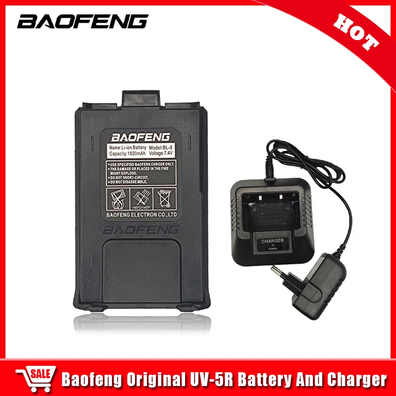 BAOFENG Battery BL-5 Li-ion 1800mAh Battery For UV5R UV 5R Walkie Talkie Optional Charger Two Way Radio Parts