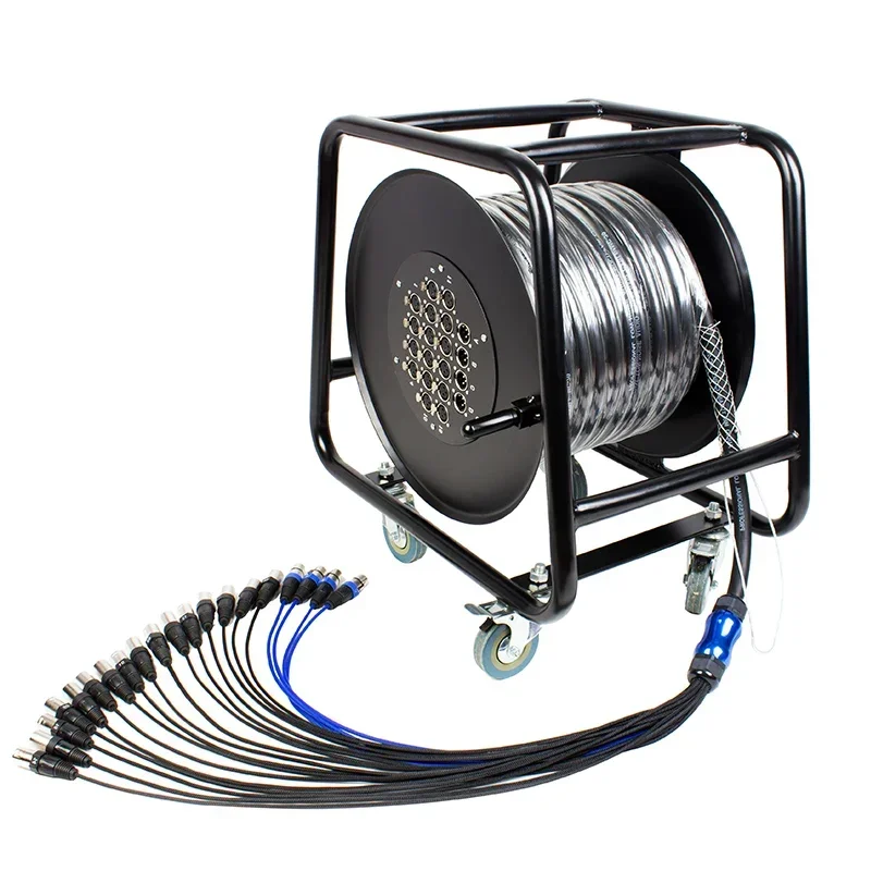 Cable de serpiente de audio XLR multicore de 8/12/16/20/24/32 canales con caja de escenario