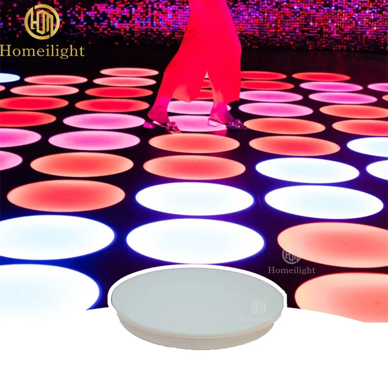 

Outdoor Circle Interactive Floor LED Sensory Floor Round Brick Light Dance Floor for Park Music Event