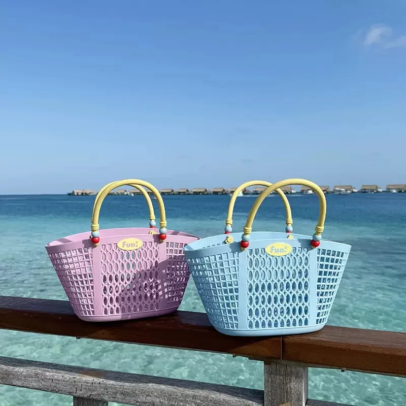 

Эстетичная пластиковая корзина для дома и улицы: для пляжа, ванной, овощей, хозяйственных нужд