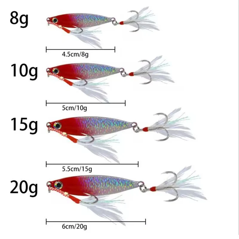 WEIHE 7G 10G 15G 20G 30G wholesale hard 3D fish eyes sinking jigging lure metal artificial sea bass small lead lure